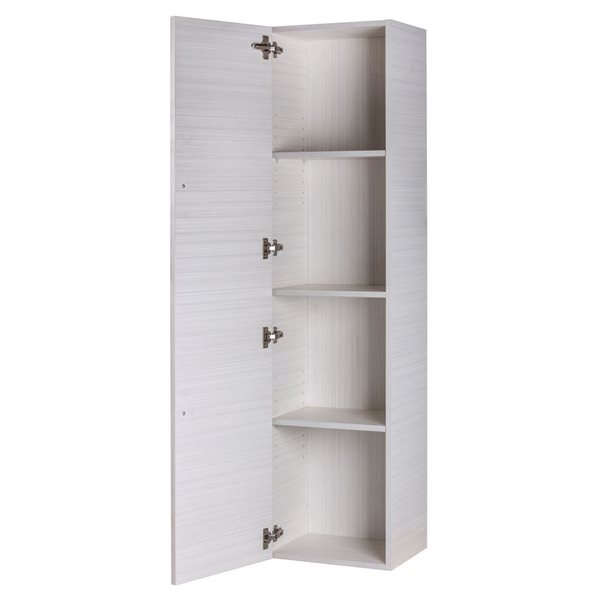 Cutler Kitchen & Bath Silhouette 11.25-in D x 60-in H x 15-in W White Chocolate Wall-mount 3-Shelves Linen Cabinet