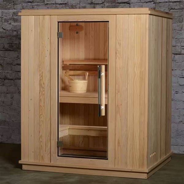 Almost Heaven Madison 53 x 65-in 3-Person Rustic Cedar Indoor Electric Sauna