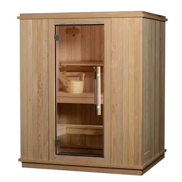 Sauna électrique d'intérieur en cèdre rustique Madison de Almost Heaven 53 x 65 po pour 3 personnes