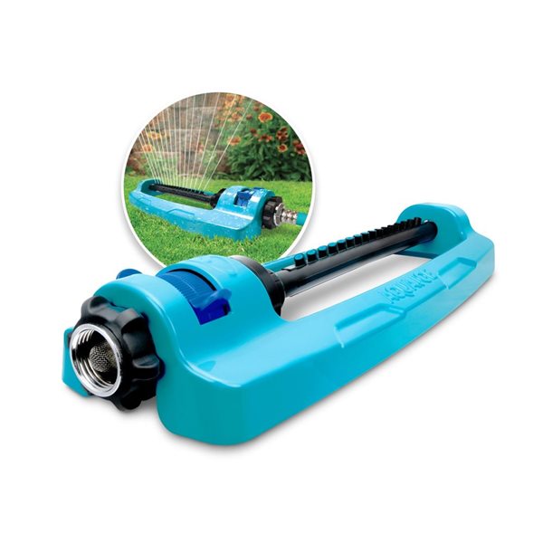 Aqua Joe Indestructible Metal Base Oscillating Lawn Sprinkler with Adjustable Spray - Covers 4,400-ft²