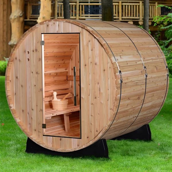 Almost Heaven Pinnacle 72 W x 72 D x 77-in H Cedar 2-4-Person Electric Barrel Sauna