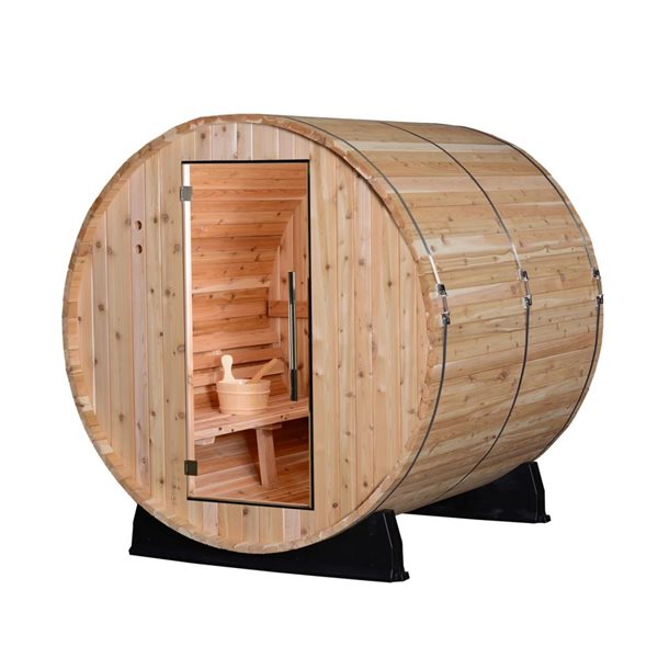 Sauna tonneau électrique en cèdre Pinnacle de Almost Heaven 72 l. x 72 p. x 77 po h., 2 à 4 personnes