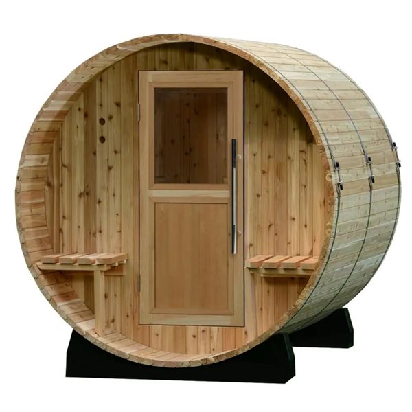 Image of Almost Heaven | Audra 72 W X 72 D X 77-In H Cedar 2-4-Person Electric Barrel Sauna | Rona