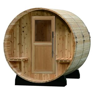 Sauna tonneau électrique en cèdre Audra de Almost Heaven 72 l. x 72 p. x 77 po h., 2 à 4 personnes