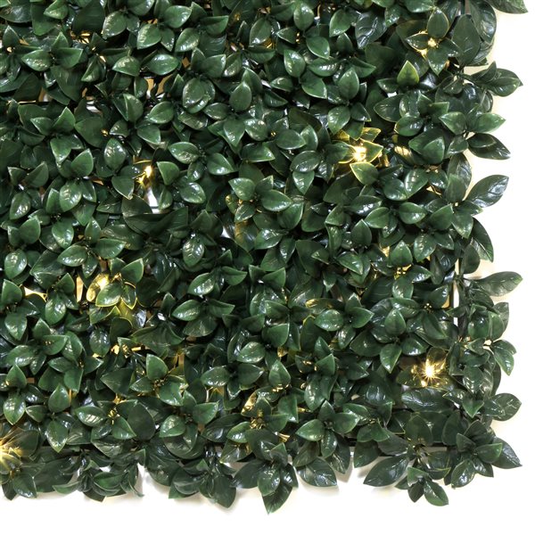 everhome Ficus Artificial Hedge Wall Panel with Lights - 3.28 x 3.28-ft - 1/Pack