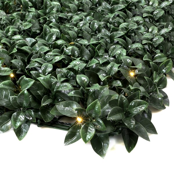 everhome Ficus Artificial Hedge Wall Panel with Lights - 3.28 x 3.28-ft - 1/Pack