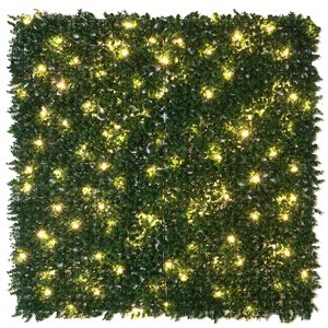 everhome English Boxwood Artificial Hedge Wall Panel with Lights - 3.28 x 3.28-ft - 1/Pack