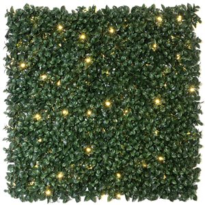 everhome Ficus Artificial Hedge Wall Panel with Lights - 3.28 x 3.28-ft - 2/Pack