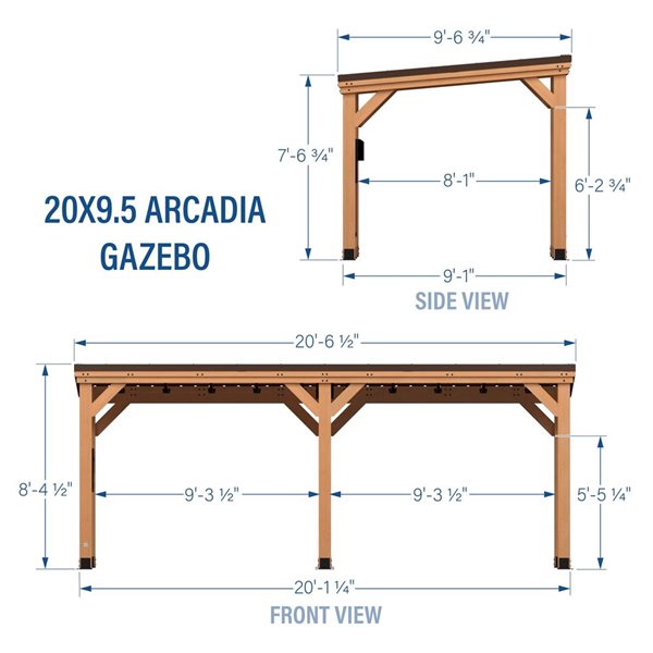 Gazebo Arcadia en cèdre et en acier par Backyard Discovery, 20 x 9,5 pi