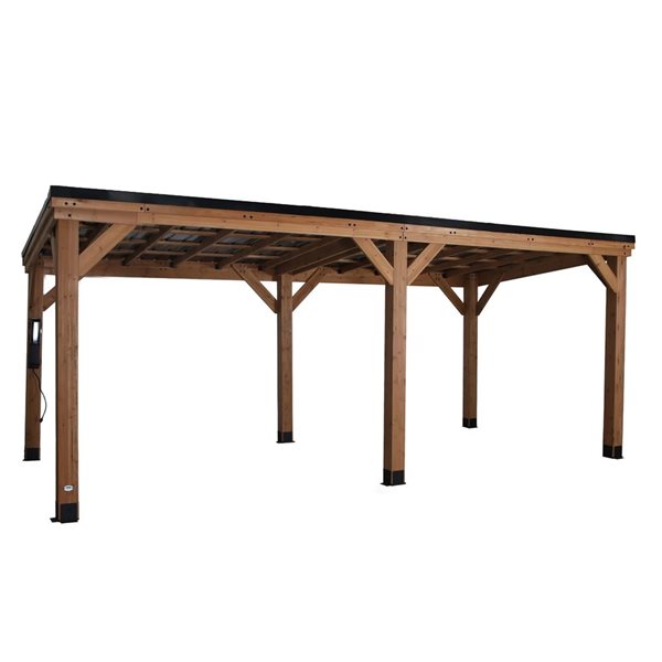Backyard Discovery Arcadia 20 x 9.5-ft  Cedar and Steel Gazebo