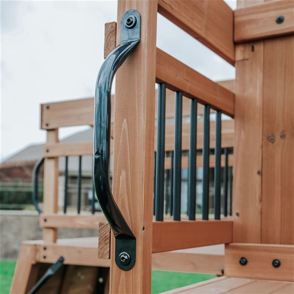 Backyard Discovery Sterling Point Wooden Playset with Grey Slide