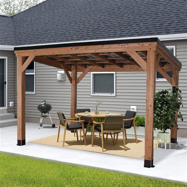 Backyard Discovery Arcadia 12 x 9.5-ft Cedar and Steel Gazebo