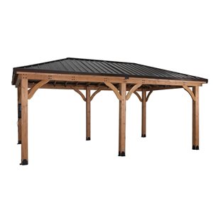 Backyard Discovery Barrington 20 x 12-ft Cedar and Steel Gazebo Carport