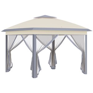 Outsunny 10-ft x 20-ft Grey Pop Up Canopy Tent w/ 6 Removable Mesh Sidewalls