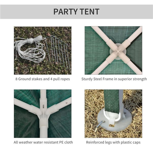 Outsunny 10-ft x 10-ft Green Folding Garden Canopy Tent
