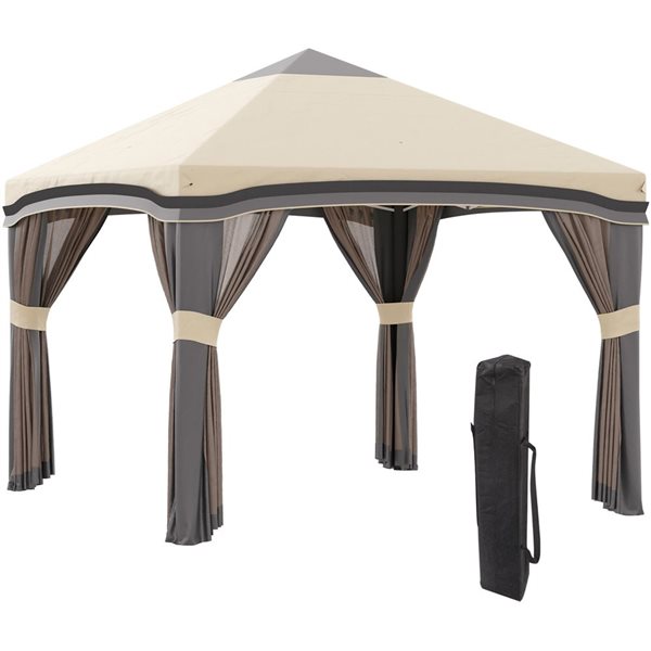 Chapiteau Outsunny 10 x 28 pi avec 8 panneaux latéraux démontables