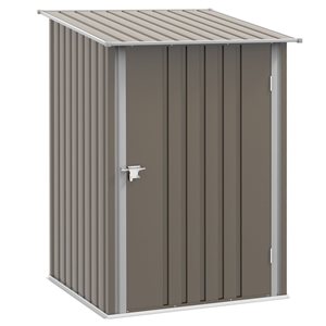 Outsunny 3.3-ft x 3.4-ft Brown Gray Galvanized Steel Lean-to Garden Storage Shed
