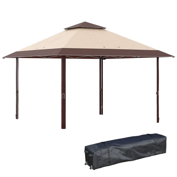 Outsunny 10-ft x 20-ft Grey and White Outdoor Pop Up Canopy Tent 84C ...