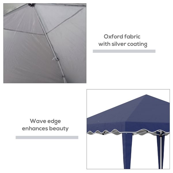 Outsunny 10-ft x 10-ft Blue Pop Up Canopy Tent