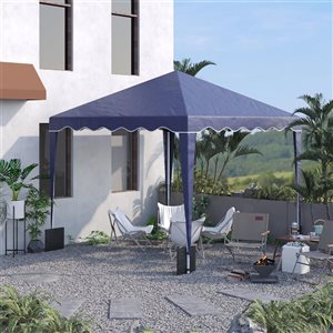 Tente rétractable Outsunny 10 x 10 pi, bleu