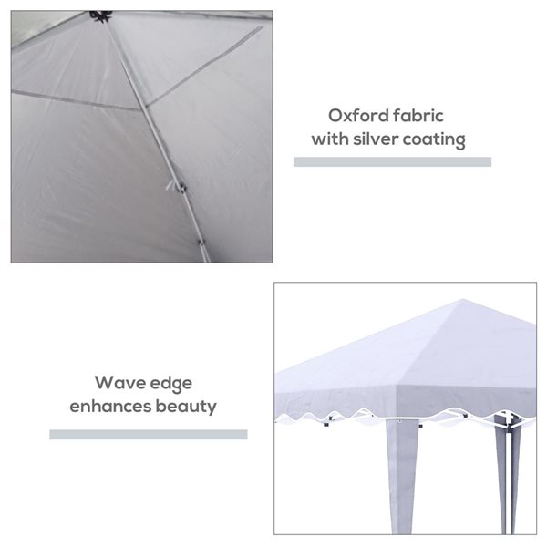 Outsunny 10-ft x 10-ft White Pop Up Canopy Tent