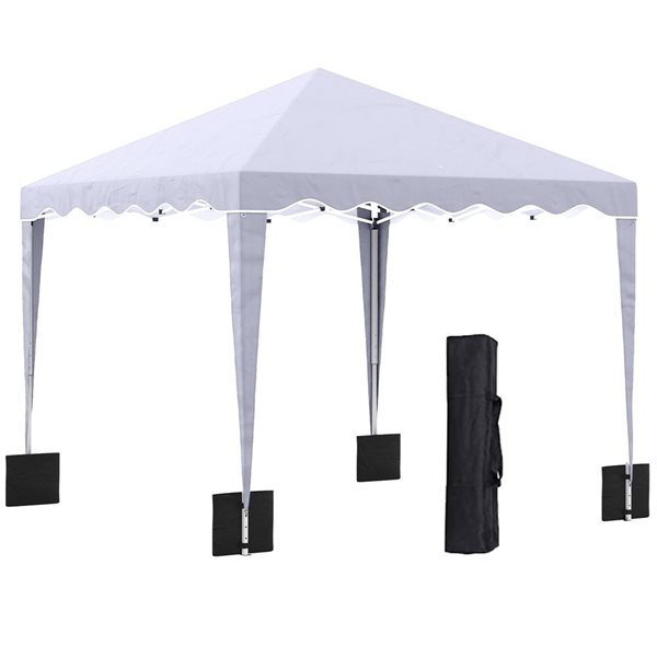 Outsunny 10-ft x 10-ft White Pop Up Canopy Tent