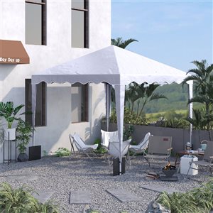 Chapiteau Outsunny 10 x 10 pi, blanc