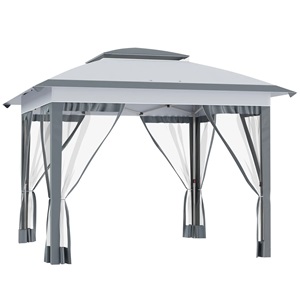 Tente pour abri-soleil escamotable gris Outsunny 12 x 12 pi
