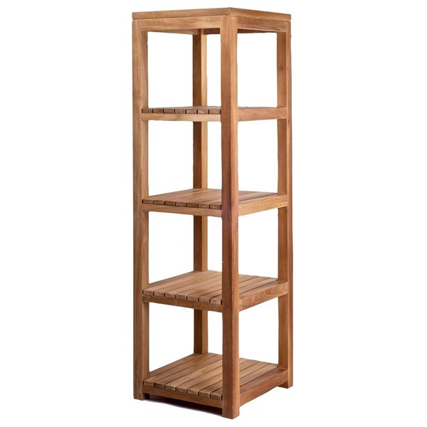 ARB Teak & Specialties 59-in 5-Tier Square Teak Bath Shelf