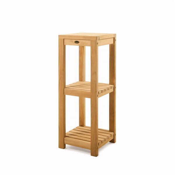 ARB Teak & Specialties Gala 31.5-in 3-Tier Square Teak Bath Shelf