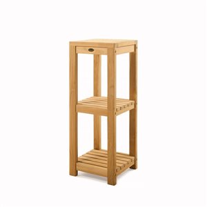 ARB Teak & Specialties Gala 31.5-in 3-Tier Square Teak Bath Shelf