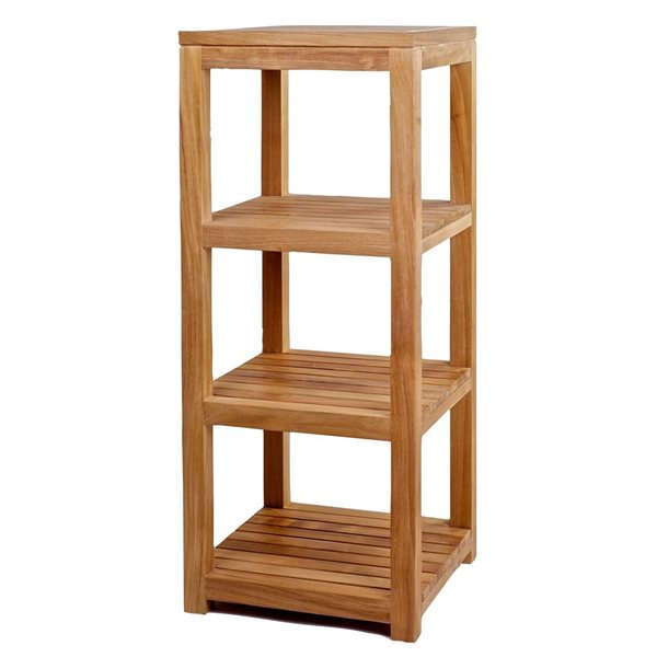 Étagère en teck carrée ARB Teak & Specialties 48 po à 4 tablettes pour salle de bain