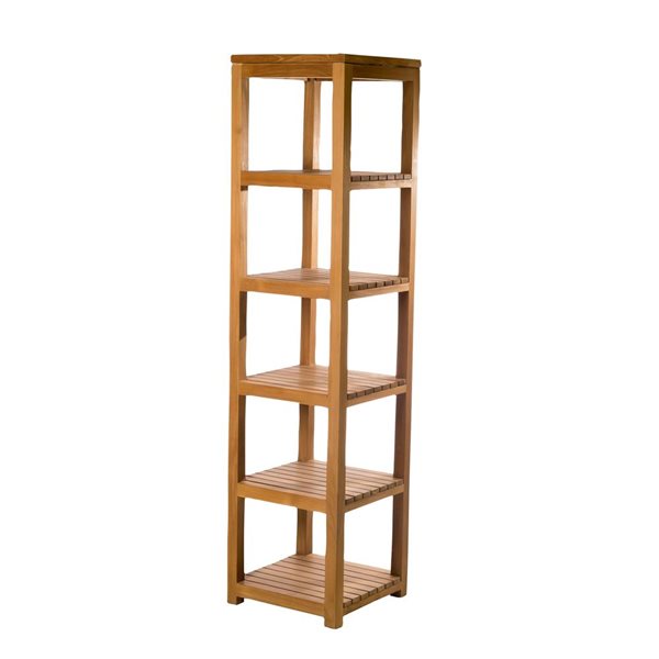 ARB Teak & Specialties 71-in 6-Tier Square Teak Bath Shelf