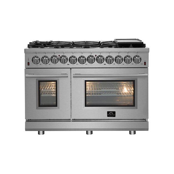 Cuisinière à gaz Massimo par Forno autoportante 48 po