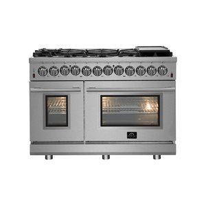 Cuisinière à gaz Massimo par Forno autoportante 48 po