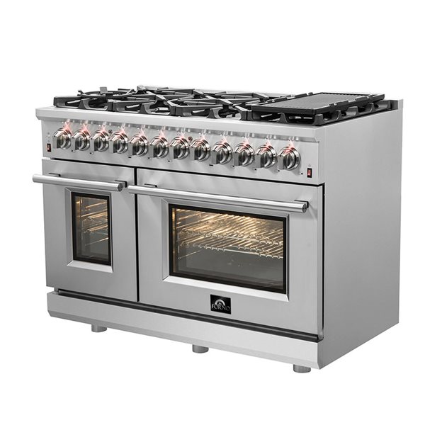 Cuisinière biénergie Massimo par Forno autoportante 48 po