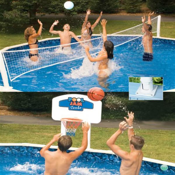 Swim Central 30-in Pool Jam Combo Basketball and Volleyball Swimming Pool Game