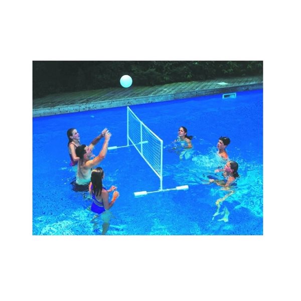 Swim Central 86-in White Swimming Pool Floating Volleyball Game w/ Net And Ball