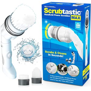 Scrubtastic Max Handheld Power Cordless Scrubber with 2 Brushes