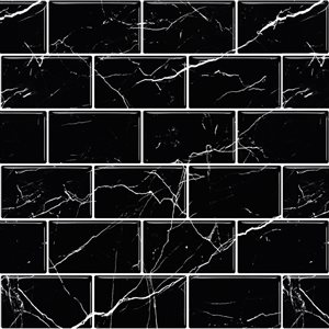 Décor WOW 12-in x 12-in x 2.5-mm Black Subway/White Grout Self-Adhesive Vinyl Backsplash 3D Tiles - 8/Pk
