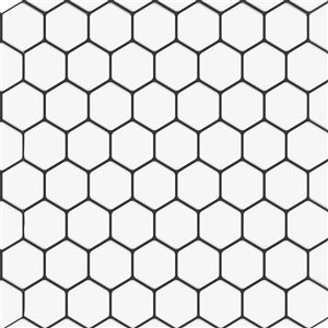 Décor WOW 12-in x 12-in x 2.5-mm White Hex/Grey Grout Self-Adhesive Vinyl Backsplash 3D Tiles - 8/Pk