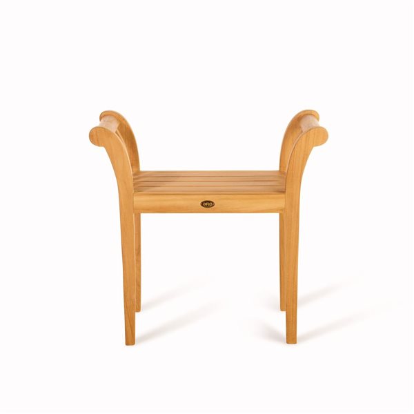 Banc-tabouret en teck Empire par ARB Teak & Specialties avec poignées