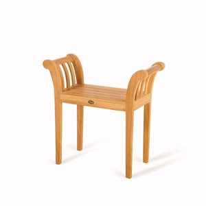 Banc-tabouret en teck Empire par ARB Teak & Specialties avec poignées