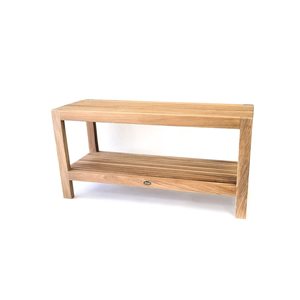 ARB Teak & Specialties Fiji 36-in Teak Shower Bench with Shelf