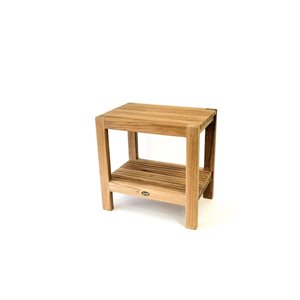 ARB Teak & Specialties Fiji 18-in Teak Shower Bench with Shelf