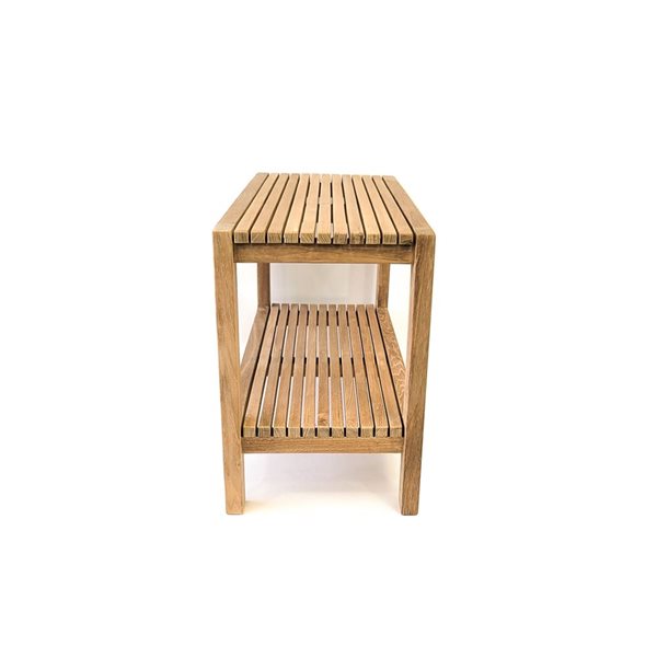 ARB Teak & Specialties Fiji 30-in Teak Shower Bench with Shelf