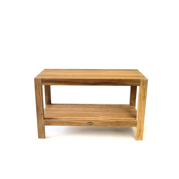 ARB Teak & Specialties Fiji 30-in Teak Shower Bench with Shelf