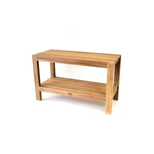 ARB Teak & Specialties Fiji 30-in Teak Shower Bench with Shelf