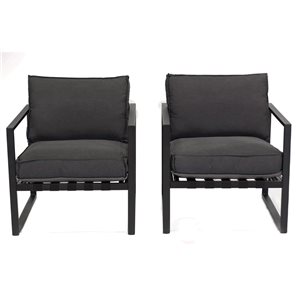 Outdoorz Essentials Ral Chairs 2-Piece Charcoal Patio Conversation Chair