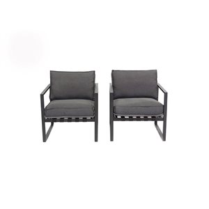 Outdoorz Essentials Ral Chairs 2-Piece Grey Patio Conversation Chair